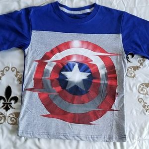 🎉2xHP🎉 NWOT Captain America Shield Shirt, Size 8